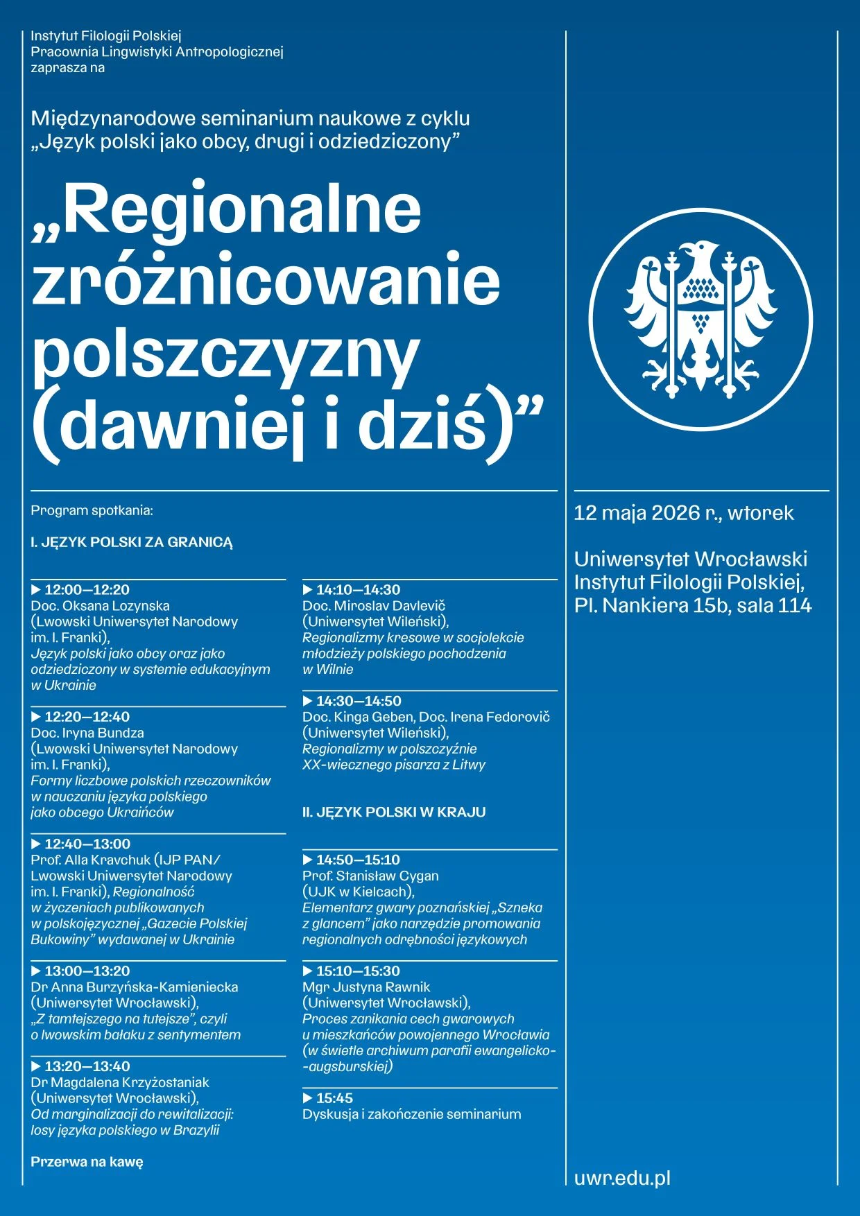 plakat - Regionalne zróżnicowanie polszczyzny (dawniej i dziś)